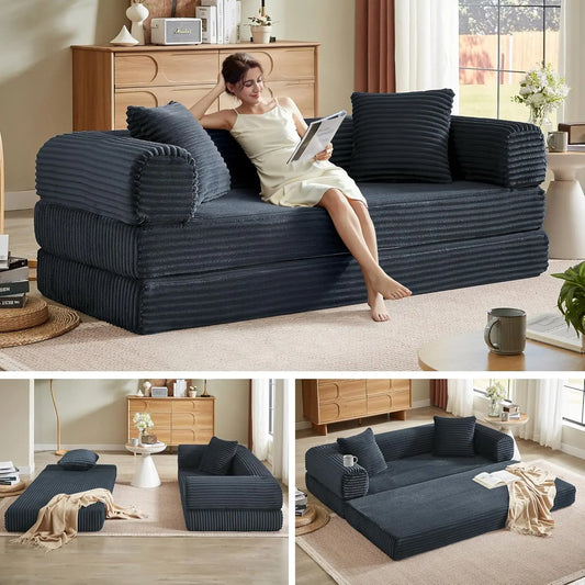 Couch Futon Sofa Bed Sectional Cloud Sleeper For Living Room