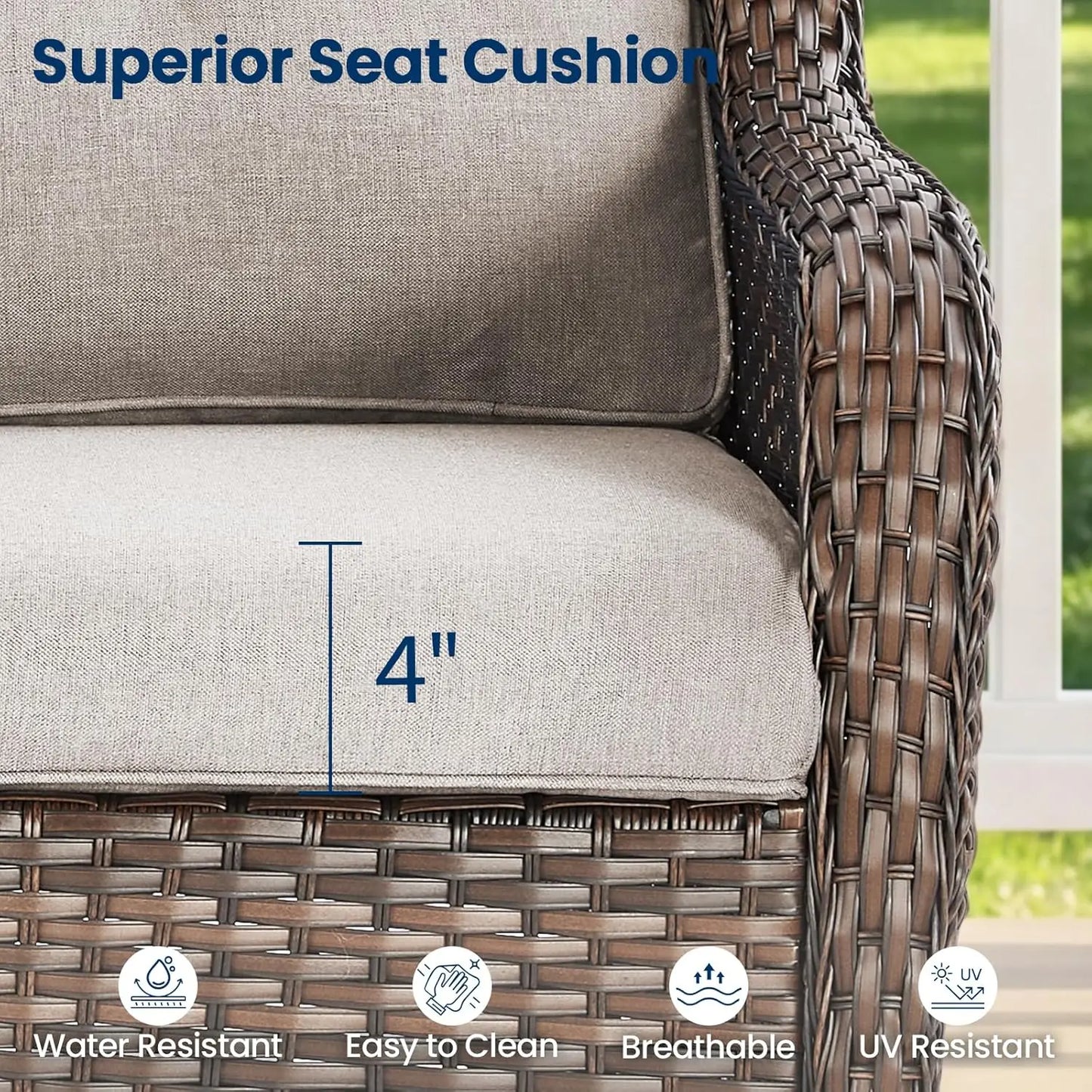 Patio Loveseat Sofa Outdoor Wicker With All Weather Cushions