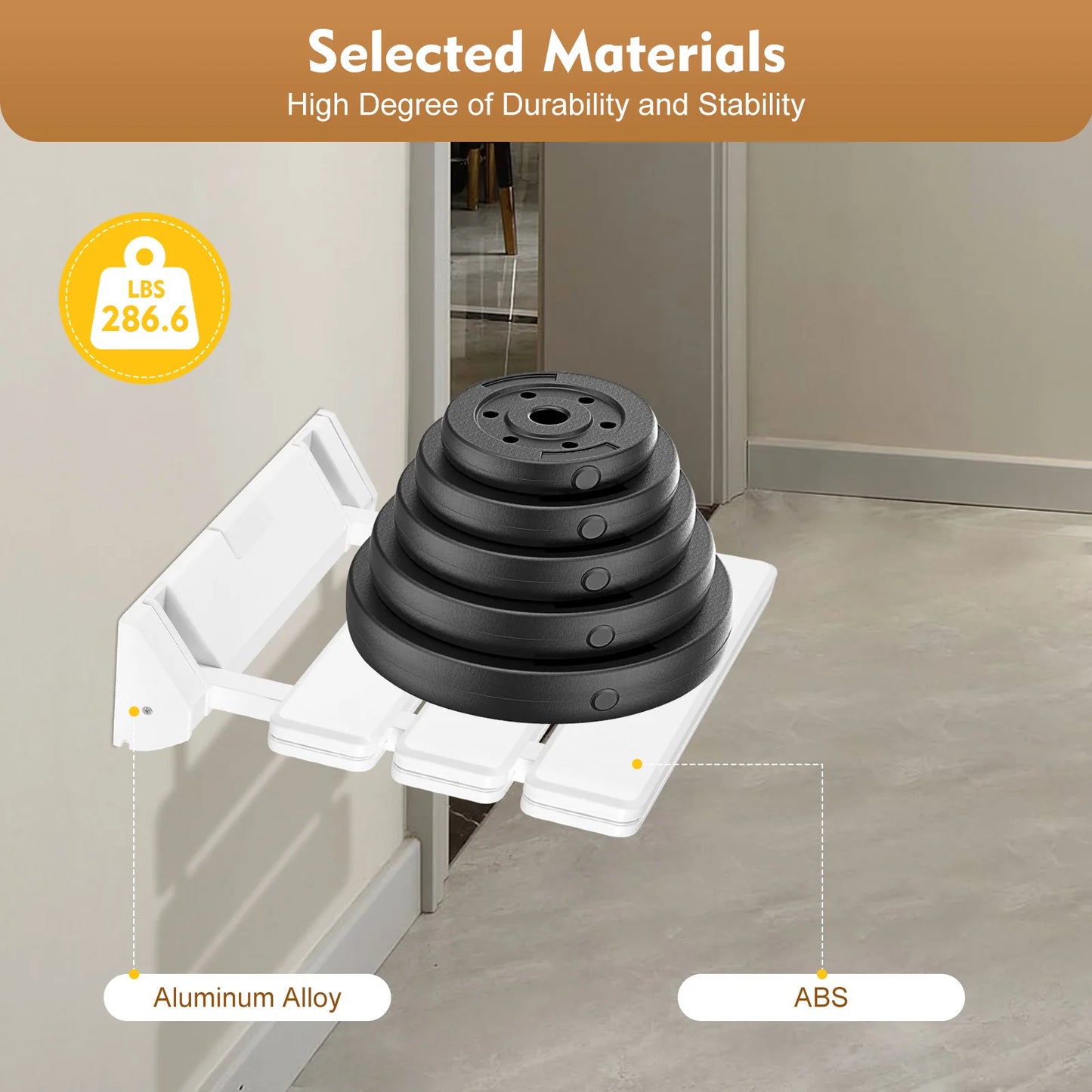 Wall Mounted Folding Shower Seat Non Slip Bathroom Stool