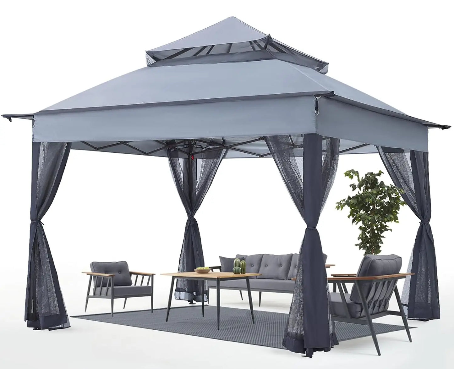 MOYU Pop Up Gazebo Outdoor Canopy Tent With Mosquito Netting