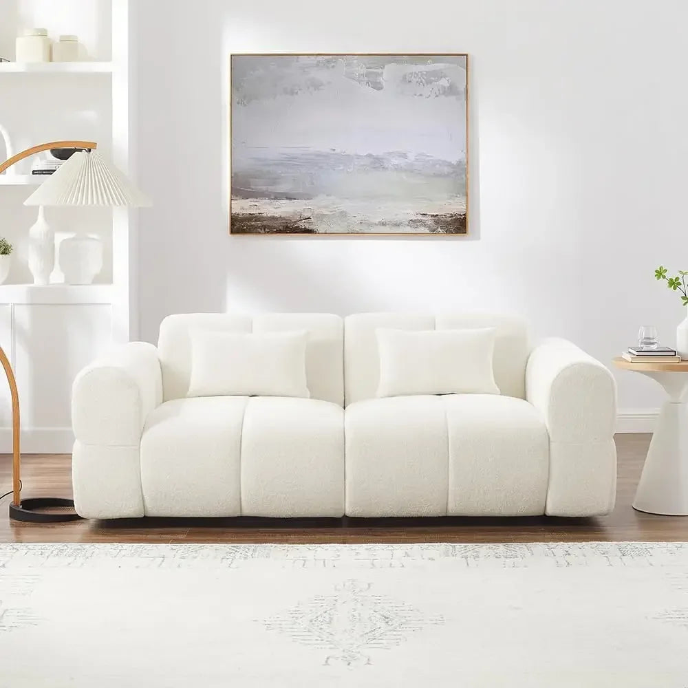 Guangbai Boucle Sofa Couch Modern Deep Seat for Living Room