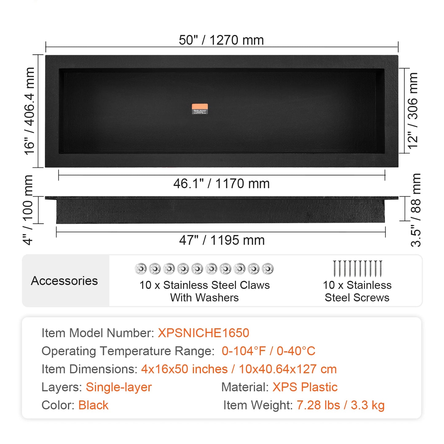 SucceBuy Shower Niche Shelf Dual Tier Recessed Organizer