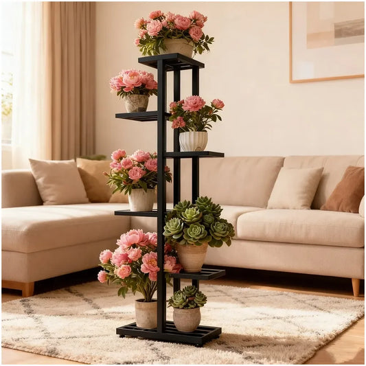 XMSJ Heavy Duty Plant Stand Metal Frame Indoor Outdoor Display
