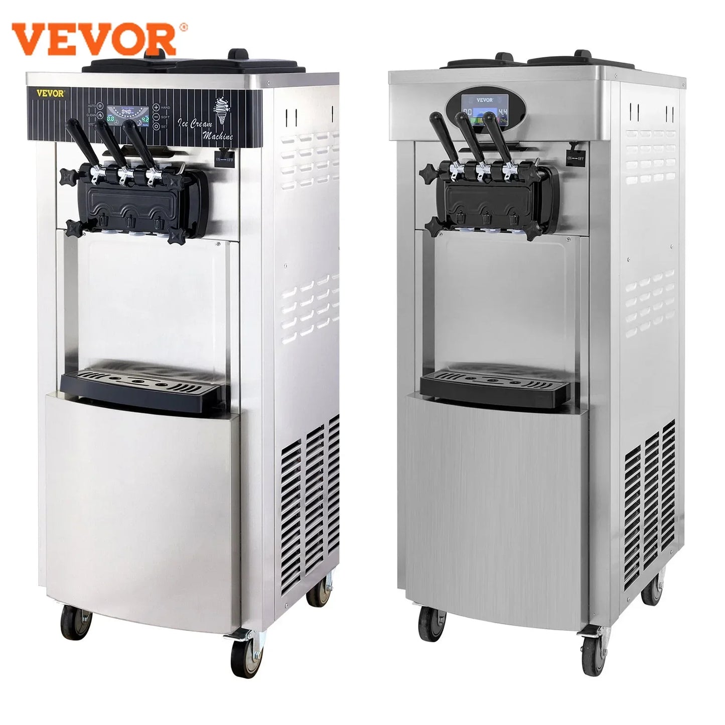 VEVOR 3 Flavor Vertical Soft Ice Cream Machine For Cafes
