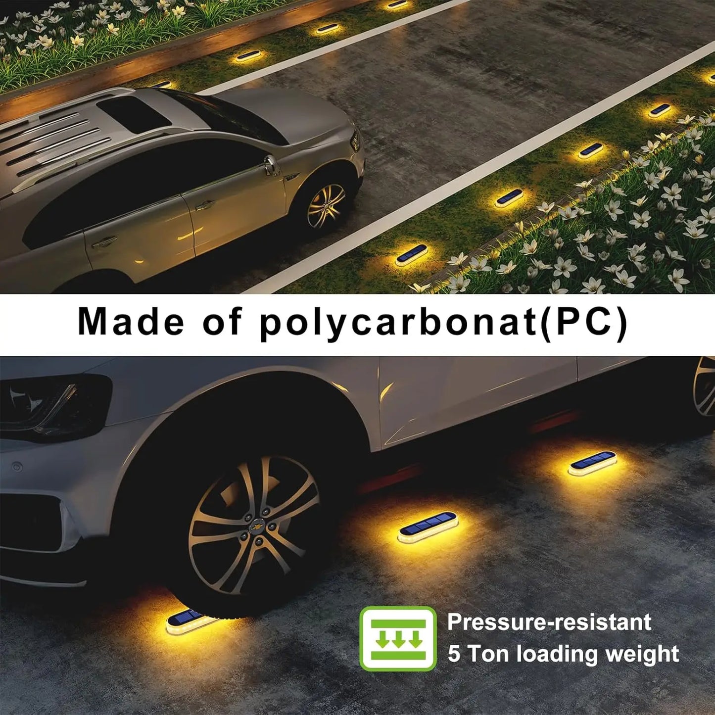 Solar Deck Lights IP68 Waterproof Auto On Off 4 Pack