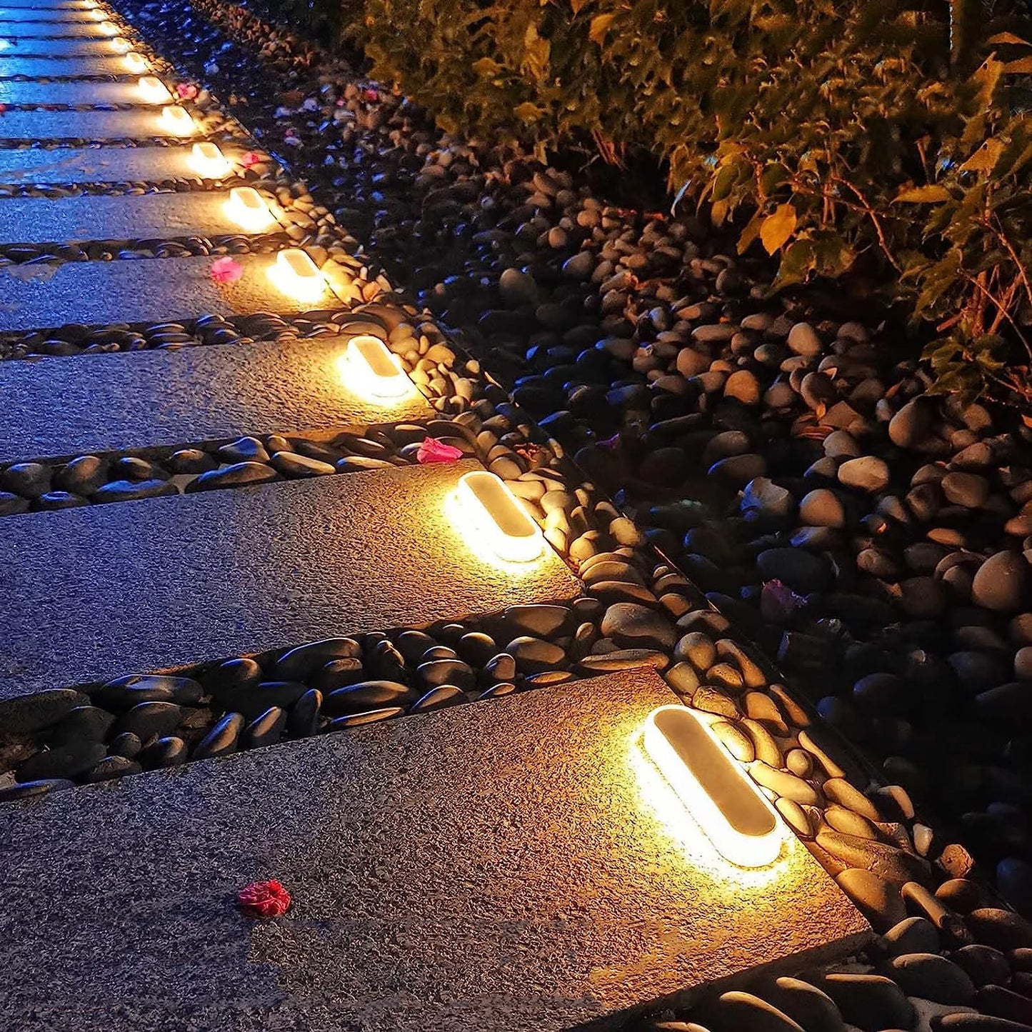 Solar Deck Lights IP68 Waterproof Auto On Off 4 Pack