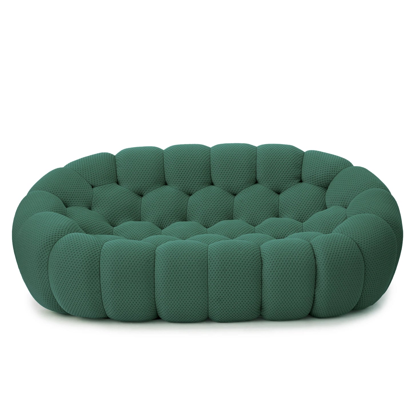 Sdorens Modern Curved Boneless Sofa 3D Knitted Fabric Loveseat Couch