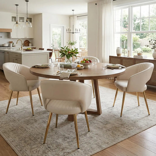 Frame Faux Leather Dining Chairs Set Of 4 With Arms