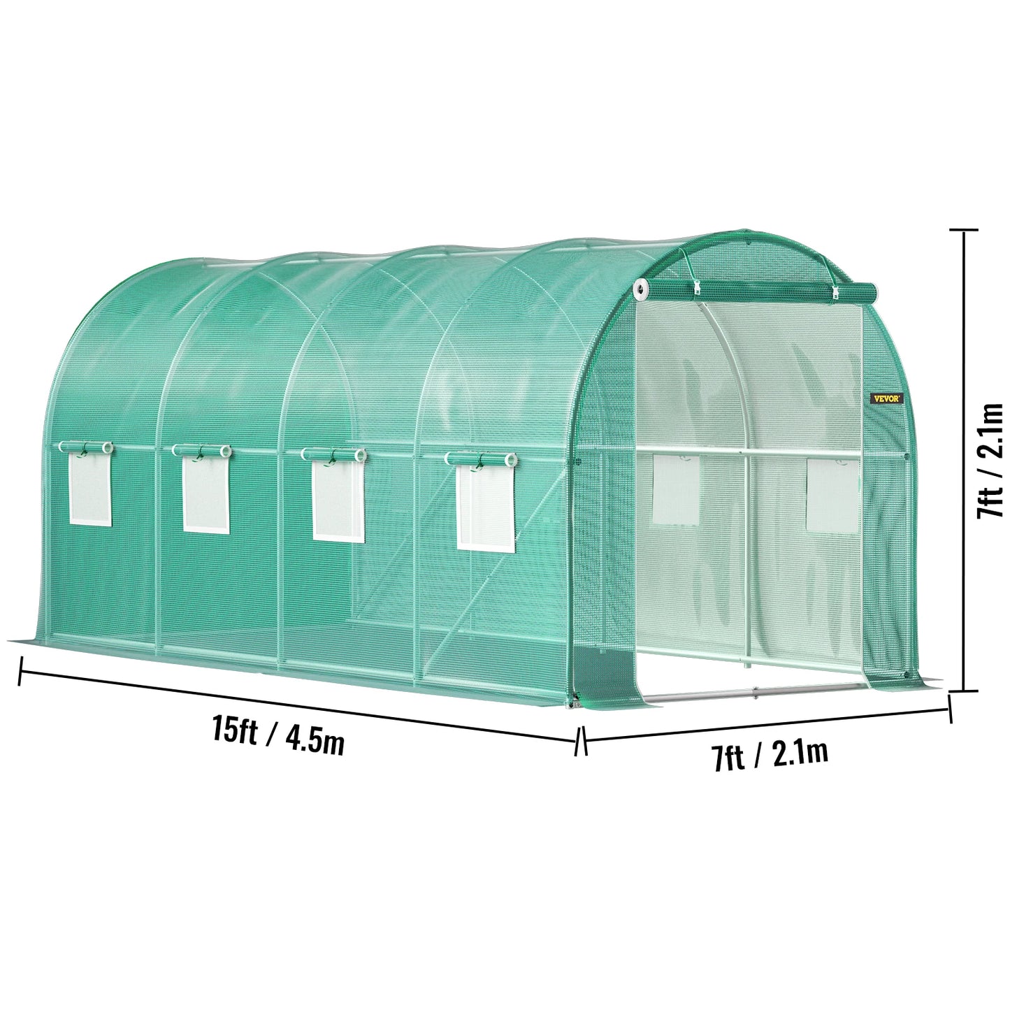 SucceBuy Walk-In Tunnel Greenhouse With Galvanized Frame Waterproof Cover