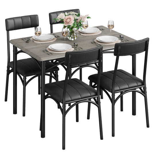 HiMISS Dining Table Set For 4 With Upholstered Chairs