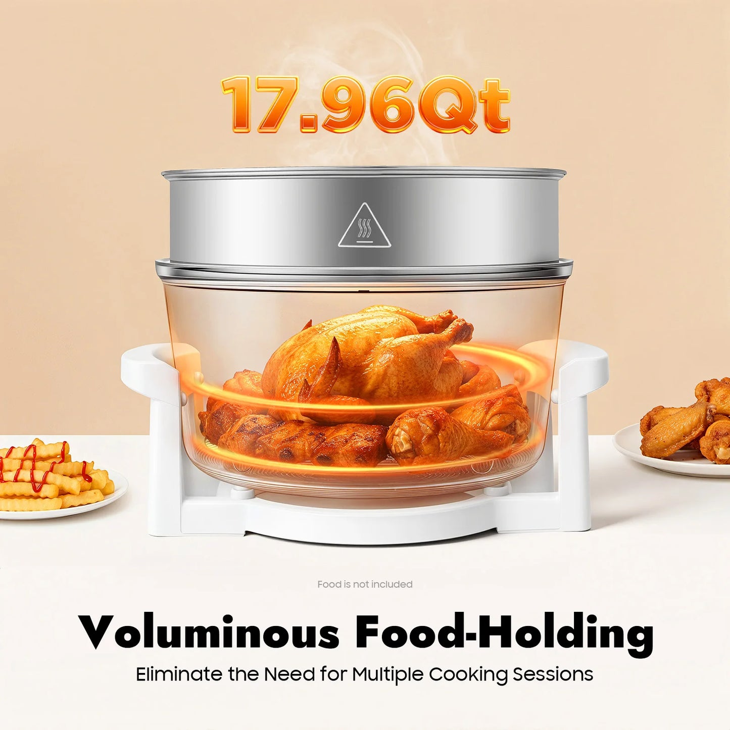 Visual Air Fryer 110V 17.96Qt 1200W 360 Degree Grill Rack