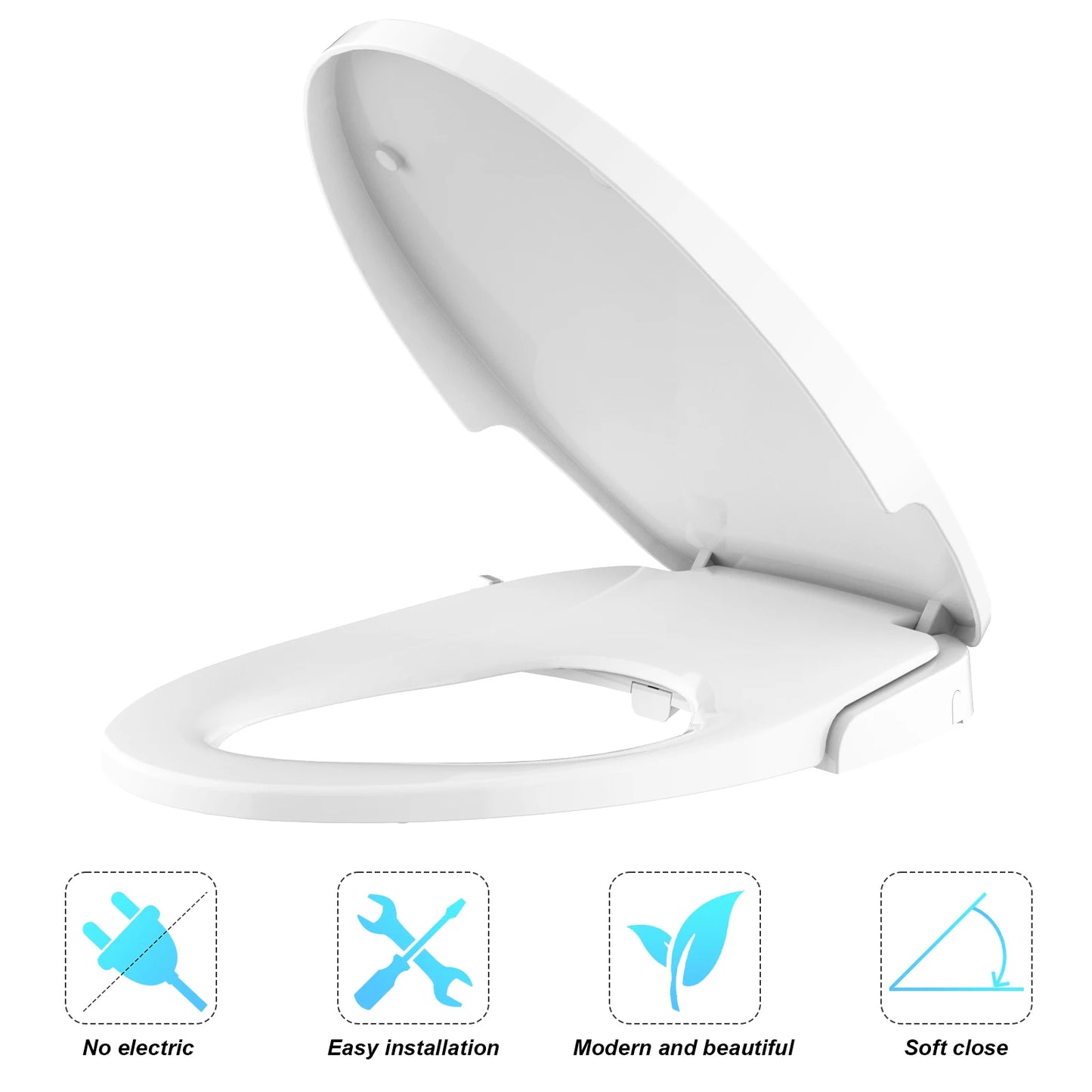 TWISTER.CK Premium Non-Electric Round Bidet Toilet Seat With Dual Nozzles