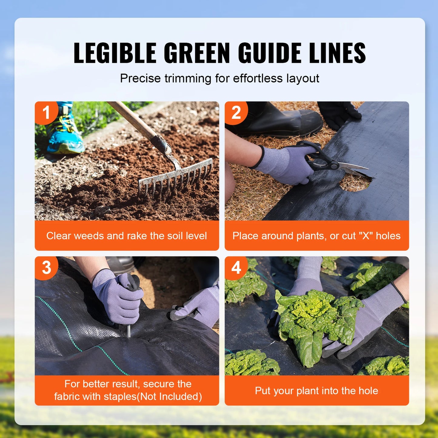 SucceBuy Weed Barrier Landscape Fabric Heavy Duty Garden Geotextile
