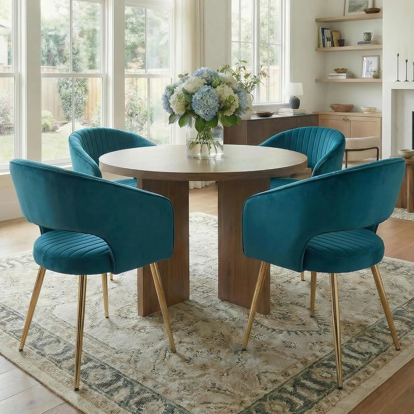 Frame Faux Leather Dining Chairs Set Of 4 With Arms