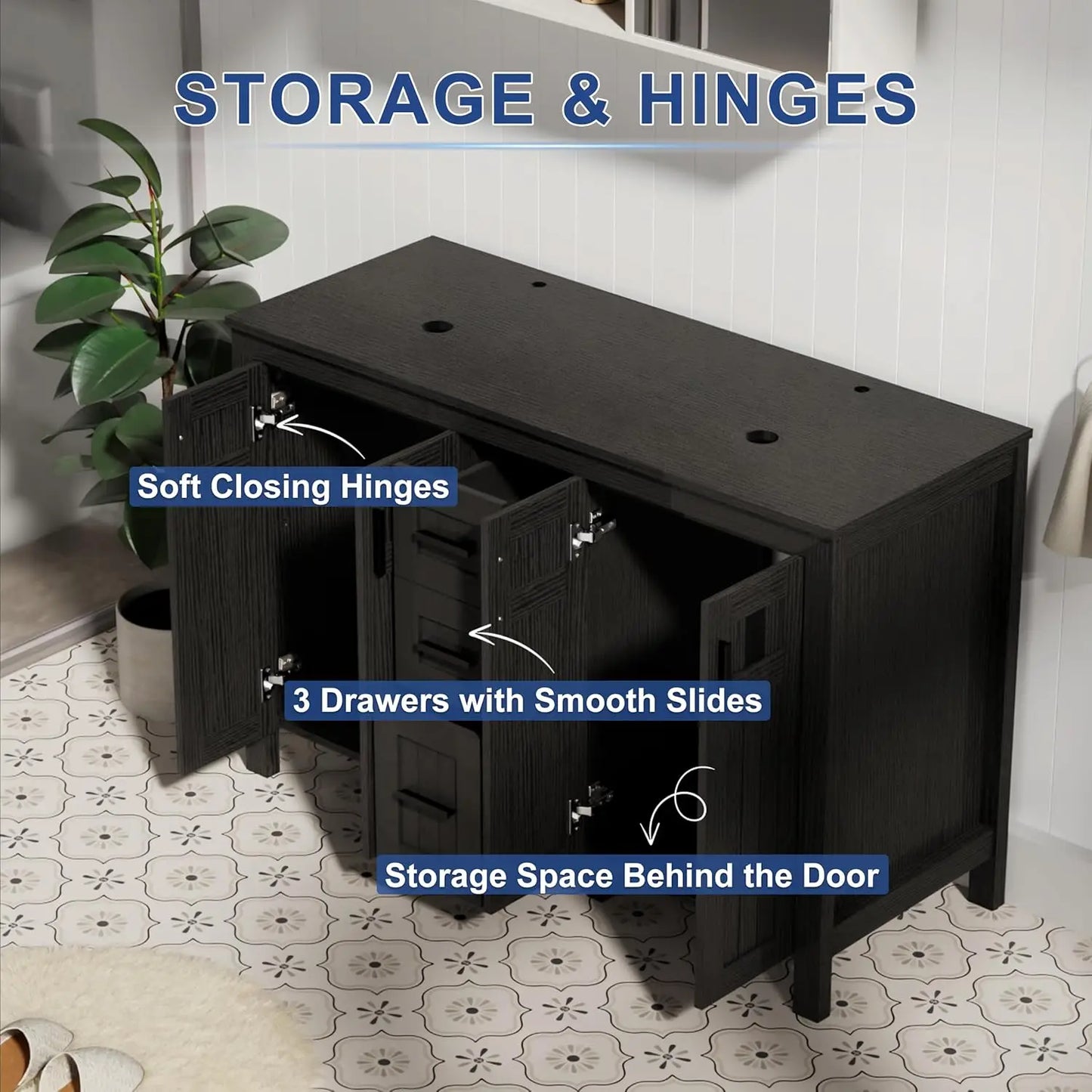 Bathroom Vanity With Vessel Sink Freestanding Cabinet