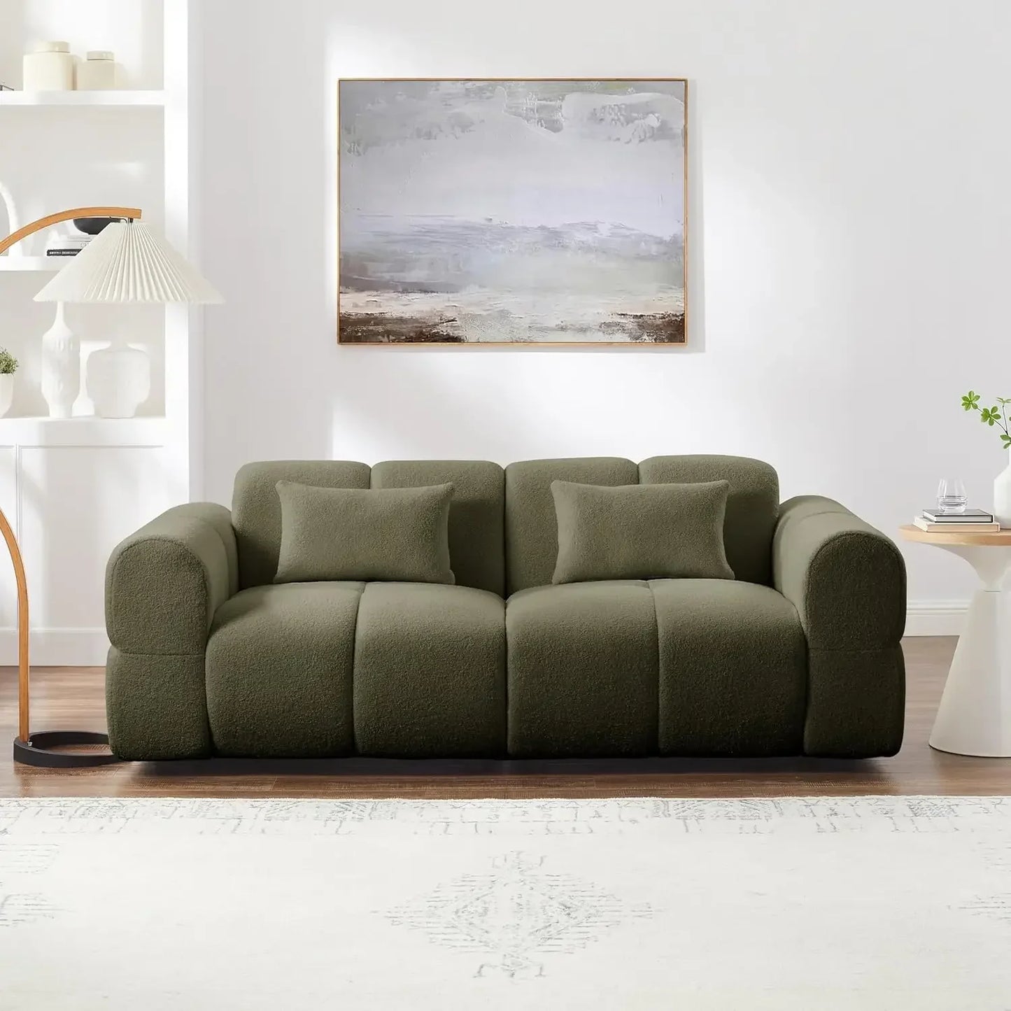 Guangbai Boucle Sofa Couch Modern Deep Seat for Living Room