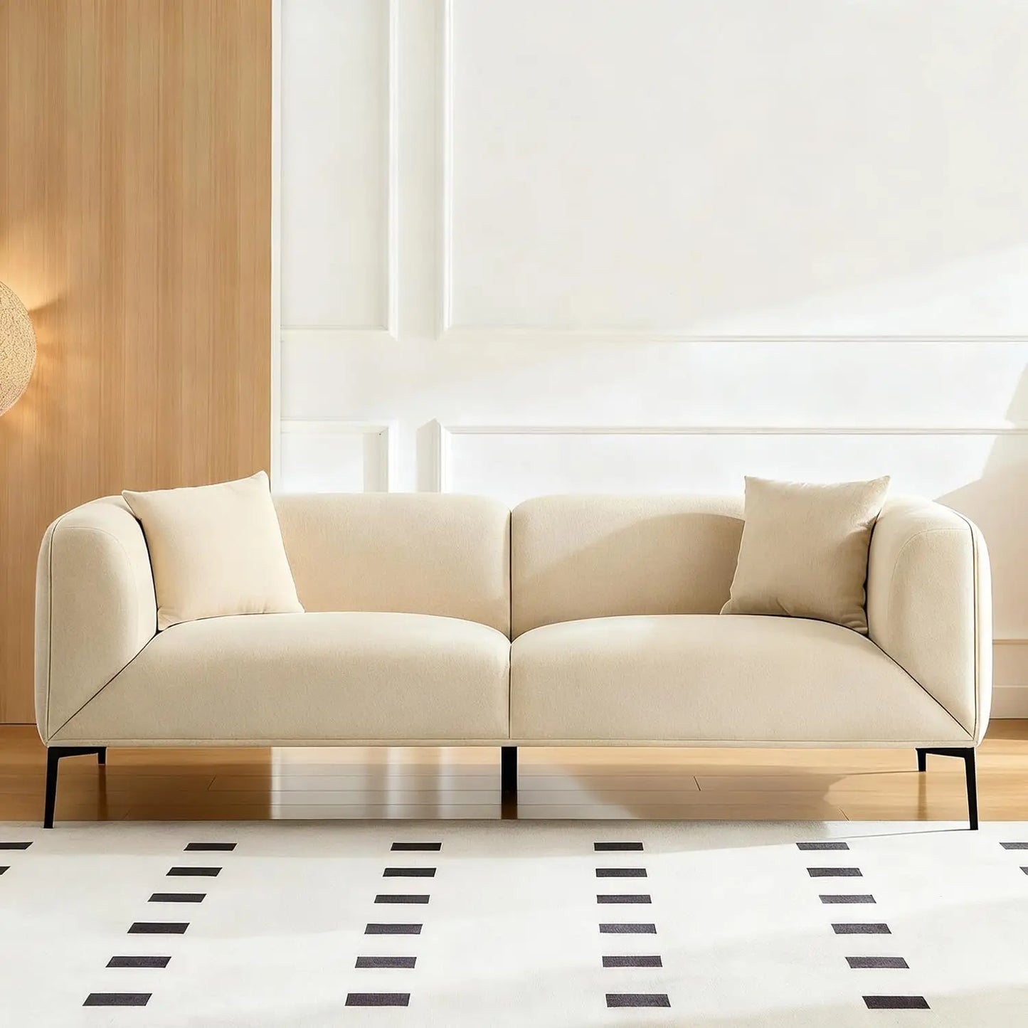 Modern Curved Fabric Sofa With Memory Foam Upholstery