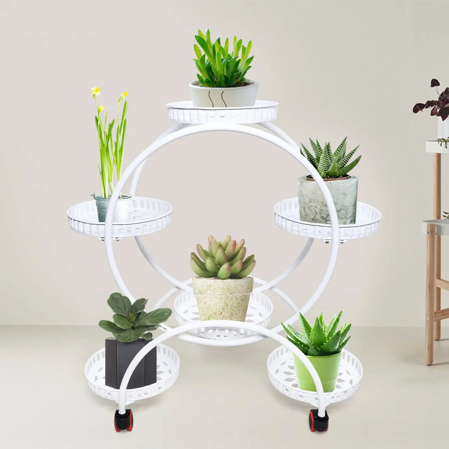 Metal Plant Stand For 6 Pots Patio Garden Indoor Versatile