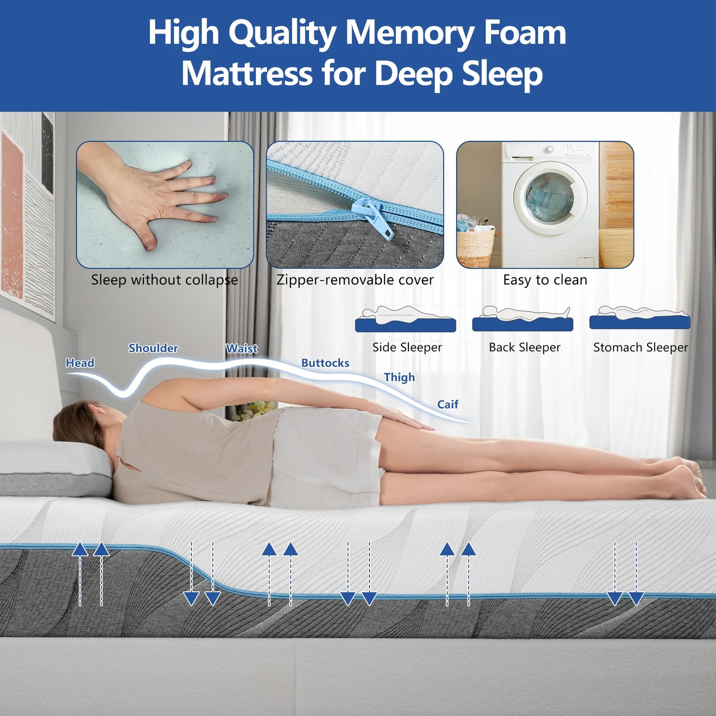 Hcore Extra Firm Mattress Dual Sided Flippable For Back Pain