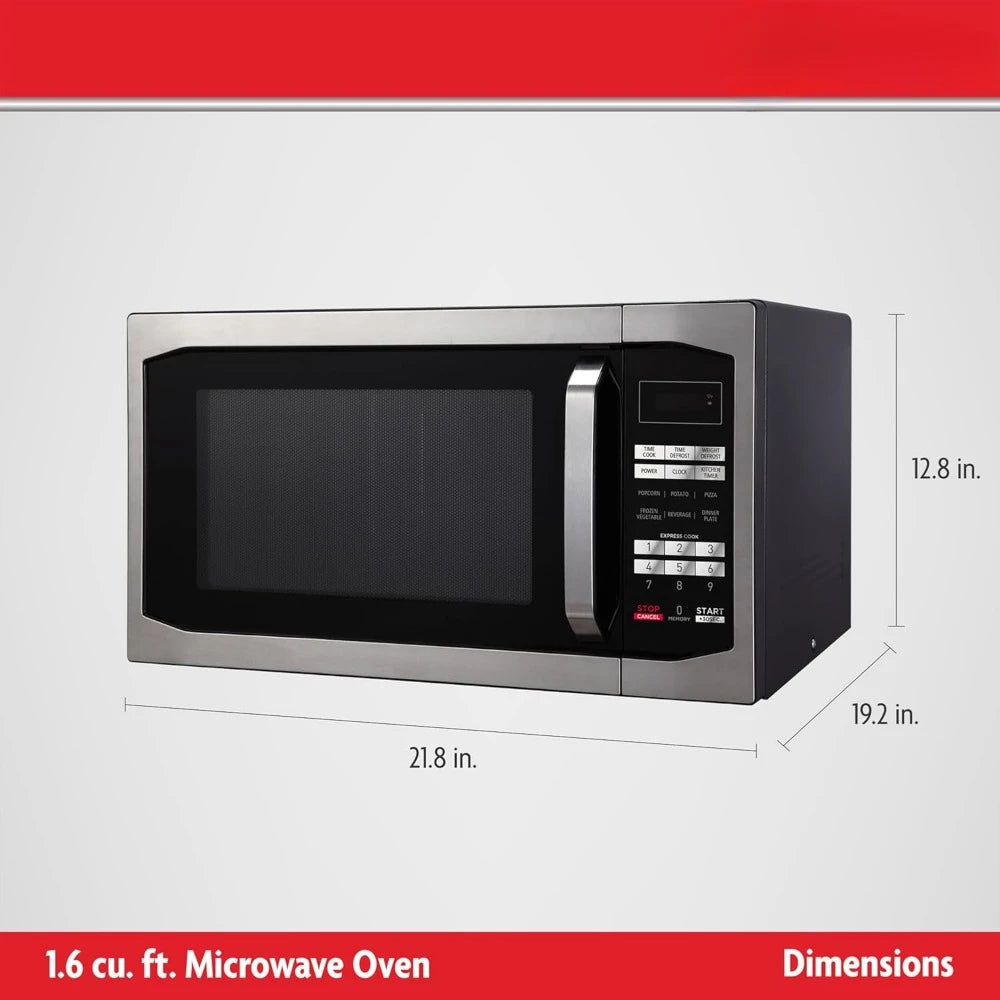 1100W Stainless Steel Digital Countertop Microwave