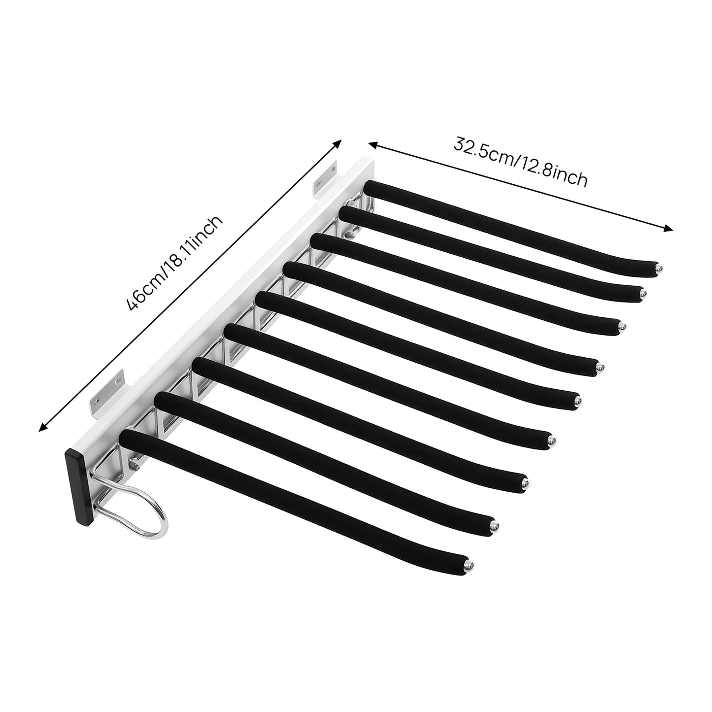Nine Rod Wall Mount Pants Rack Silent Push Pull Slide