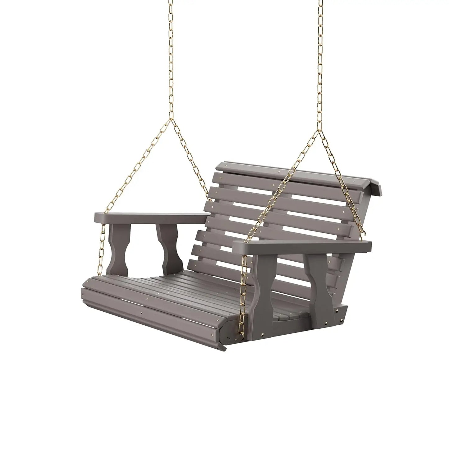 Heavy Duty Rollback Porch Swing Outdoor Wooden With Chains