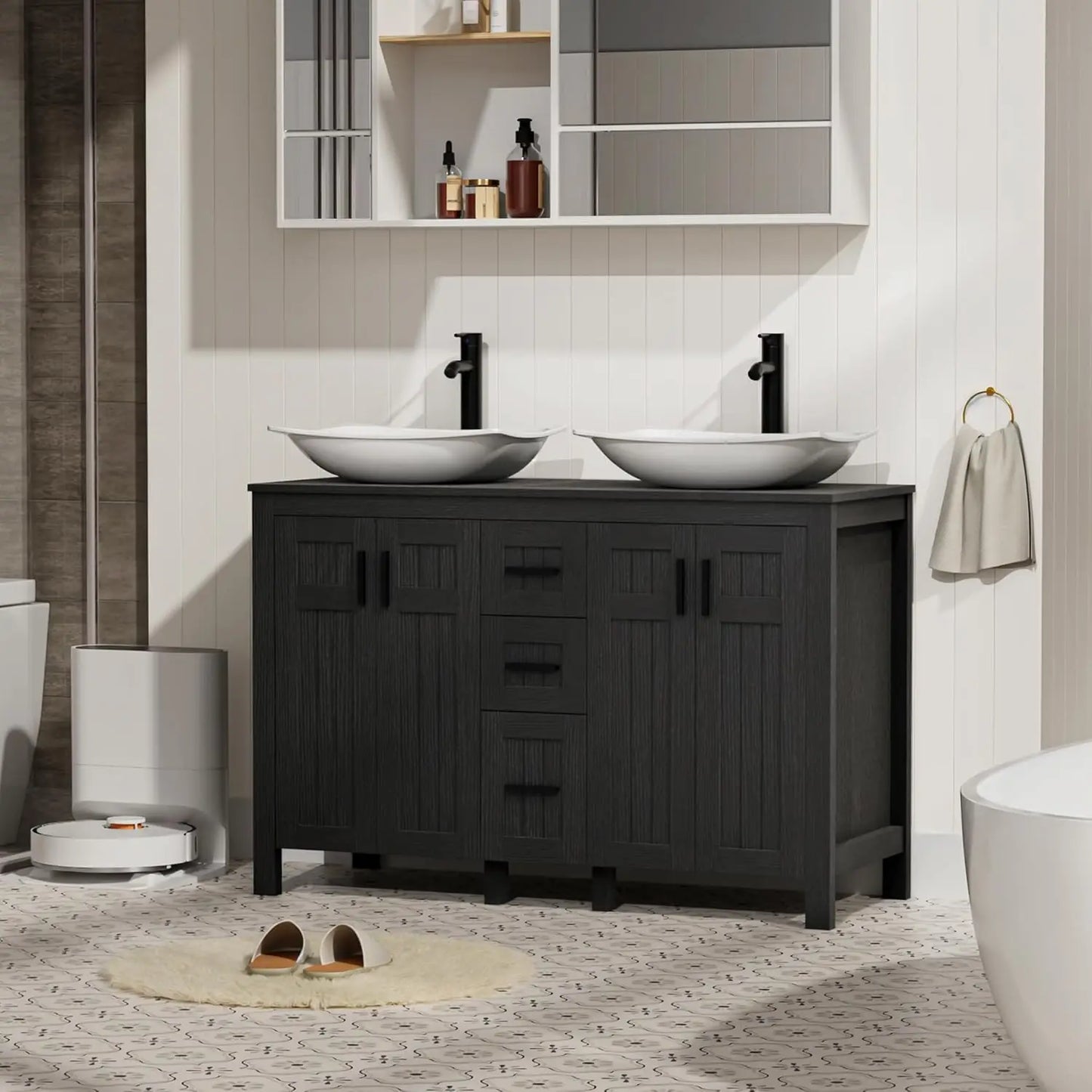 Bathroom Vanity With Vessel Sink Freestanding Cabinet