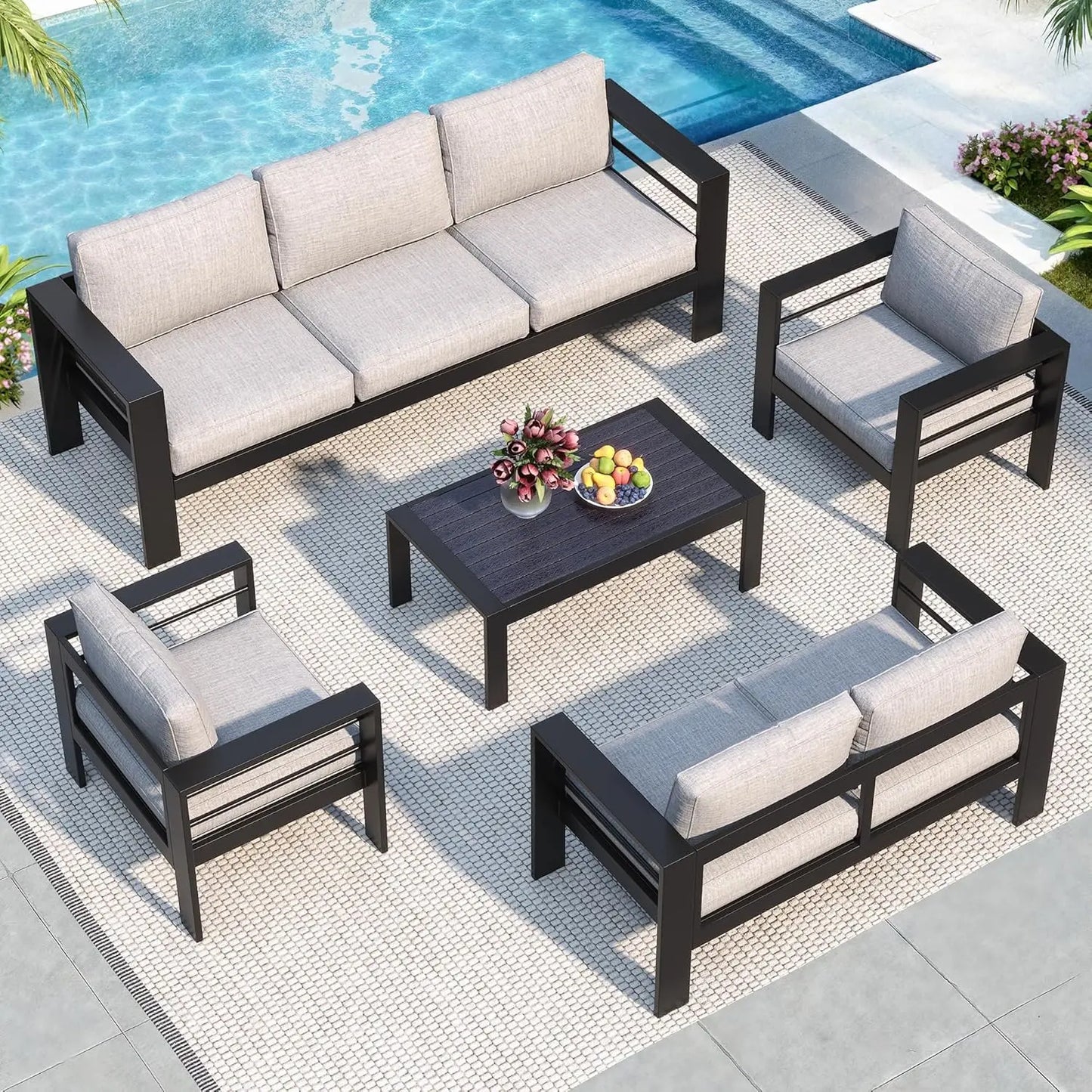 All Weather Aluminum Patio Furniture Set for Outdoor Use