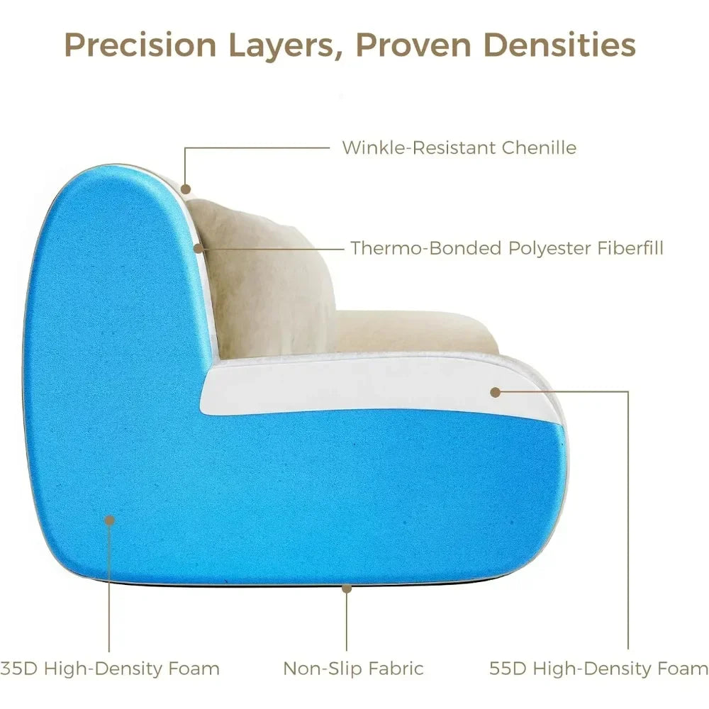 Guangbai Cloud Couch Modular Sectional Sofa with Throw Pillows