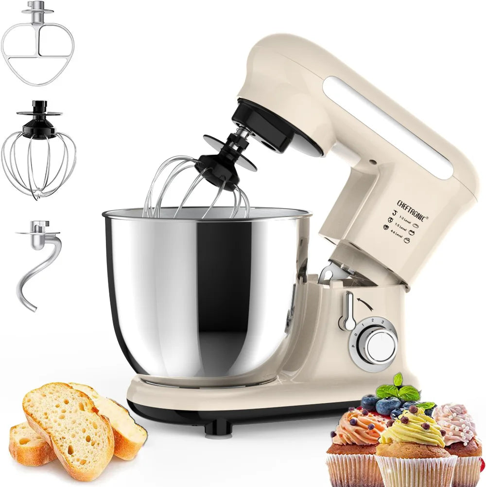 Cheftronic Tilt Head Stand Mixer With Stainless Steel Mixing Bowl
