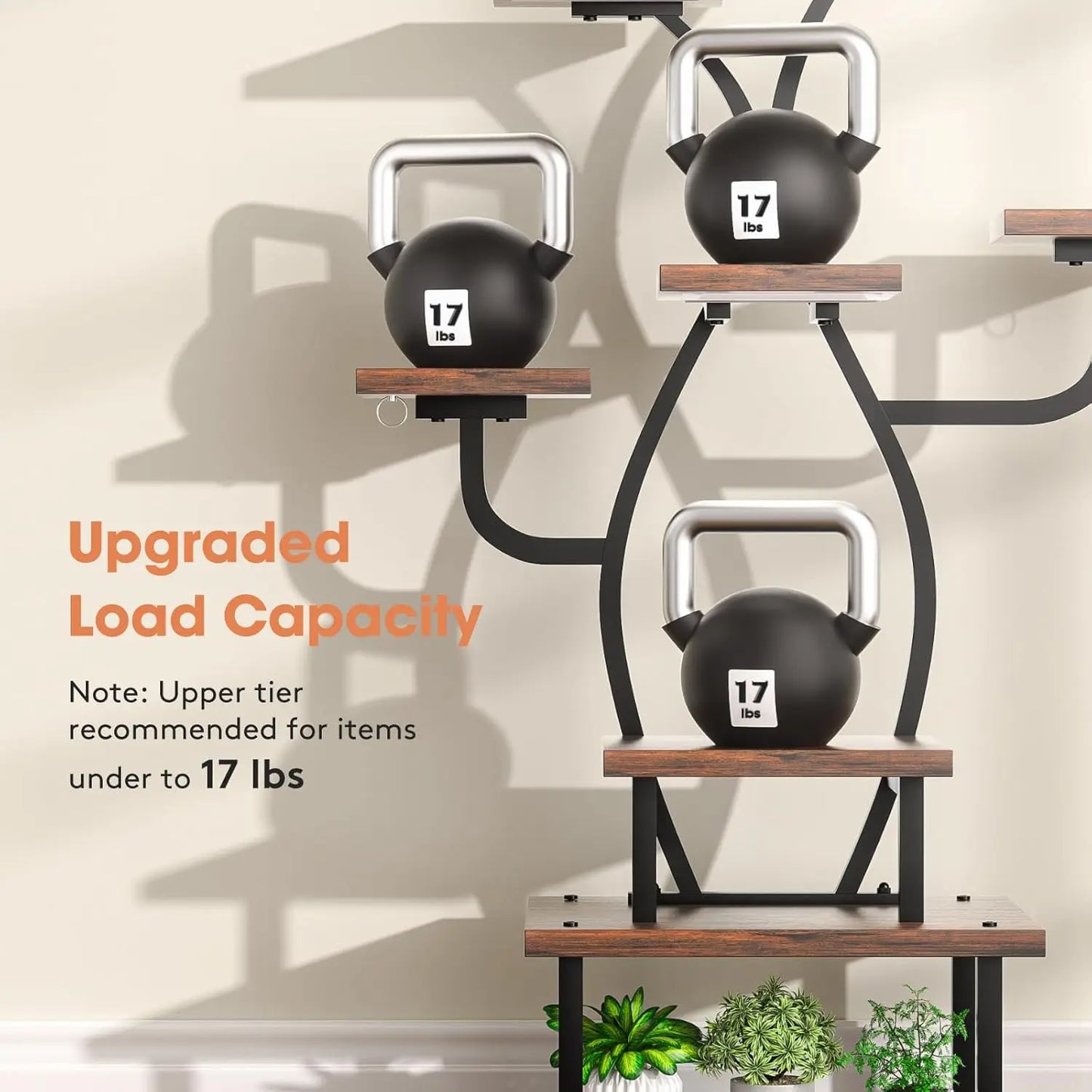 8-Tier Metal Plant Stand With Grow Light For Indoor Use