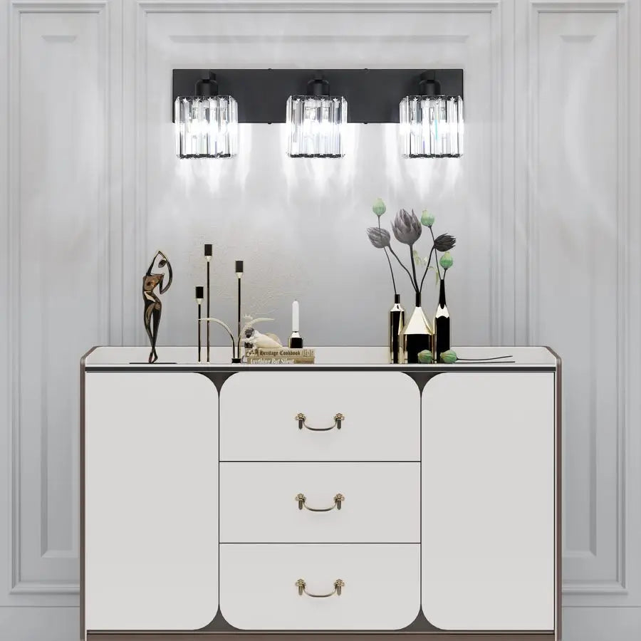 Vanity Light Fixture 3 Light Crystal Modern Bathroom Fixture