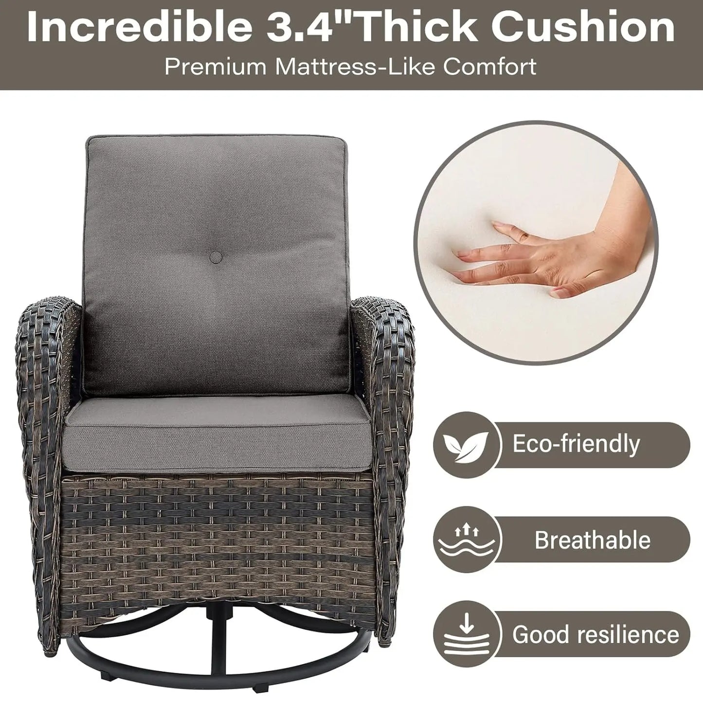 Wicker Outdoor Patio Furniture Set With Deep Seating