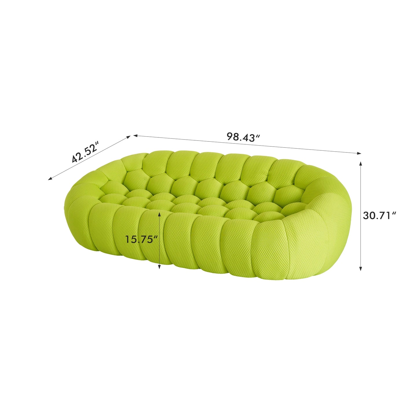 Sdorens Curved Boneless Sofa Modern Living Room Sofa