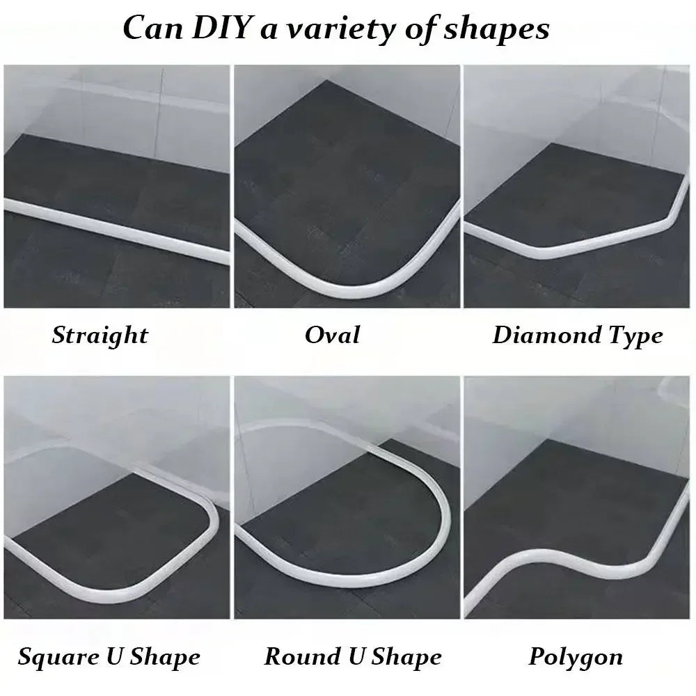 Silicone Water Stopper Self Adhesive Bendable Shower Dam Barrier