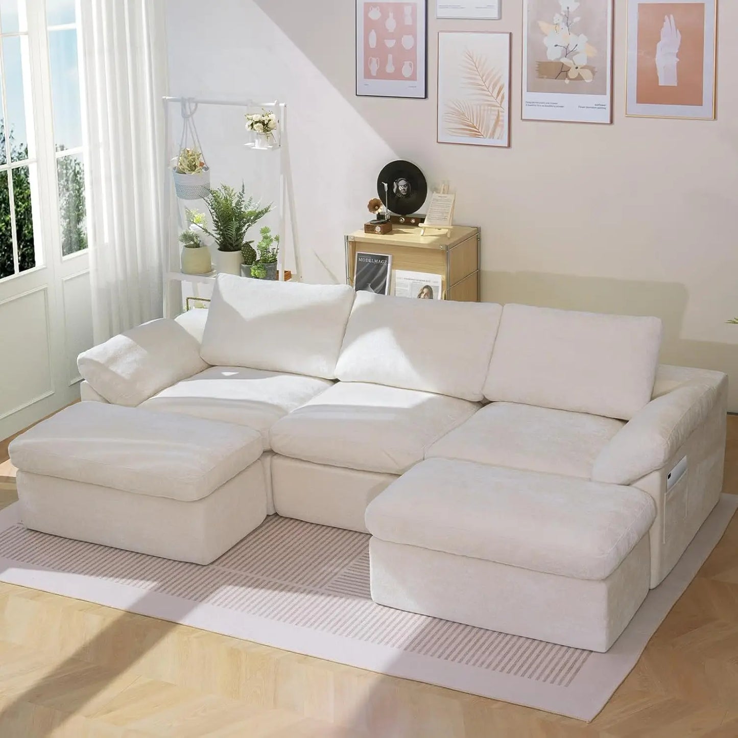 Modular Velvet Cloud Couch Sofa Bed For Living Room