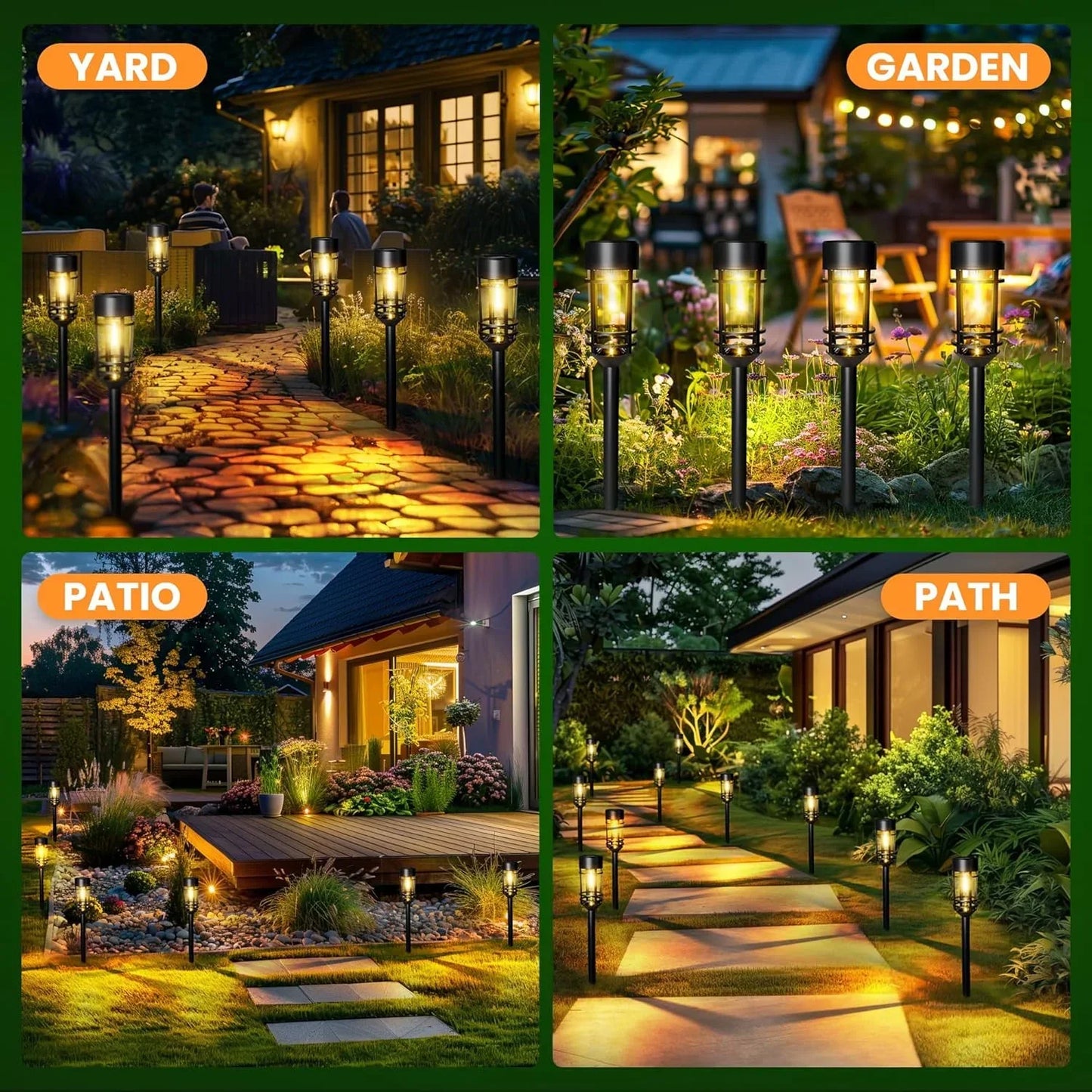 SZRSTH Outdoor Solar Street Lights 4 Sets Waterproof