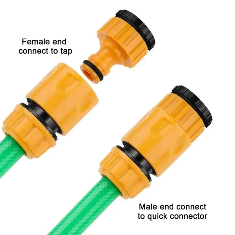 6 Piece Garden Quick Hose Connectors Double Male Adapter Set