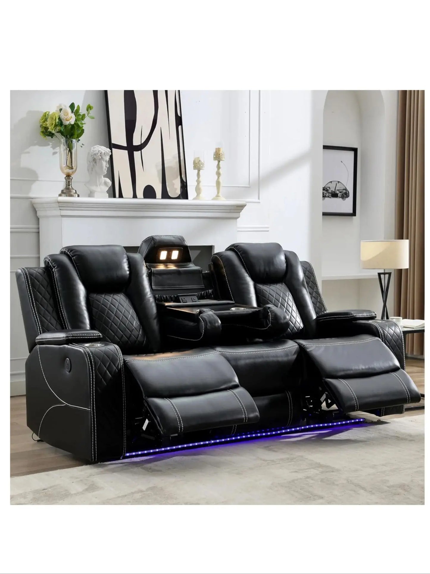 Todrani Power Reclining Sofa With Wireless Charger And USB Port