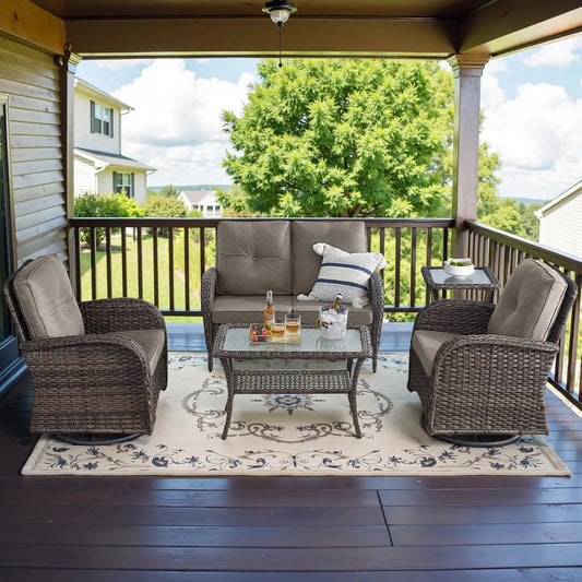 Wicker Outdoor Patio Furniture Set With Deep Seating