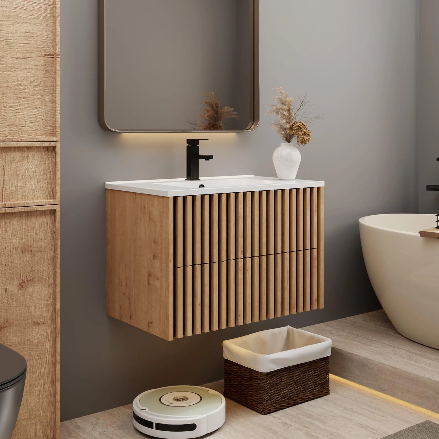 Floating Bathroom Vanity With Undermount Sink Modern Wall Mount Cabinet