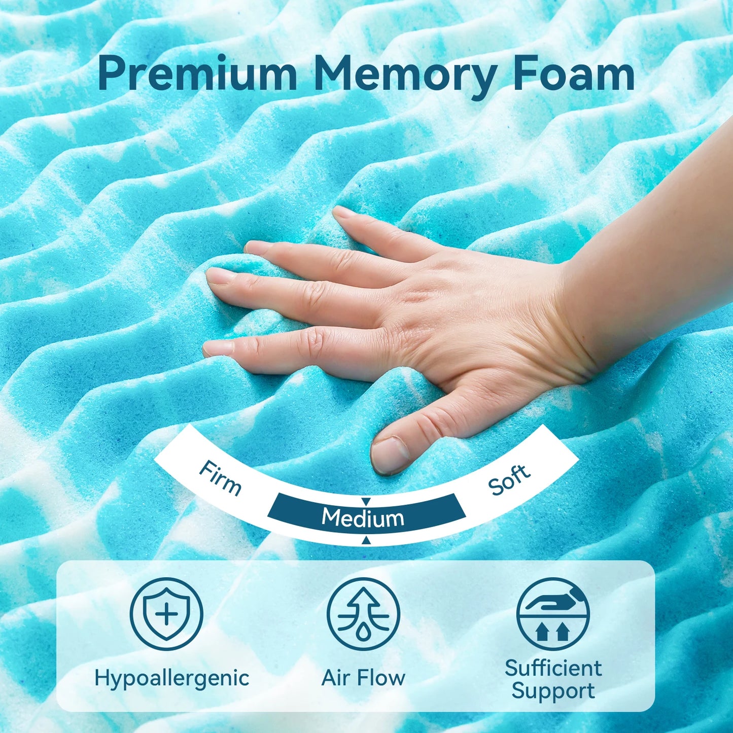 Hcore 5 Zone Memory Foam Mattress Topper With Cooling Gel