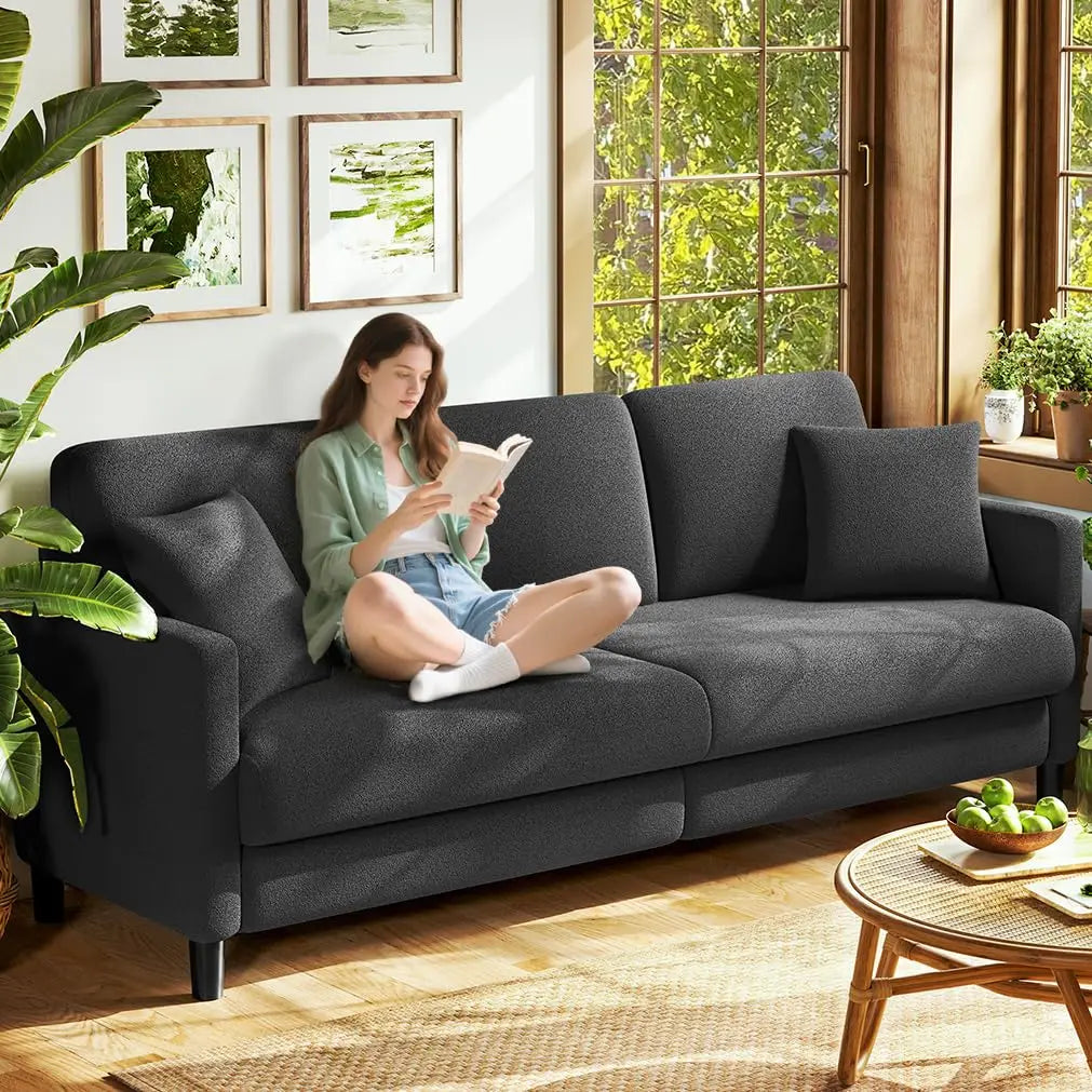 All-Wood Modern L-Shaped Sofa With Easy Tool-Free Assembly