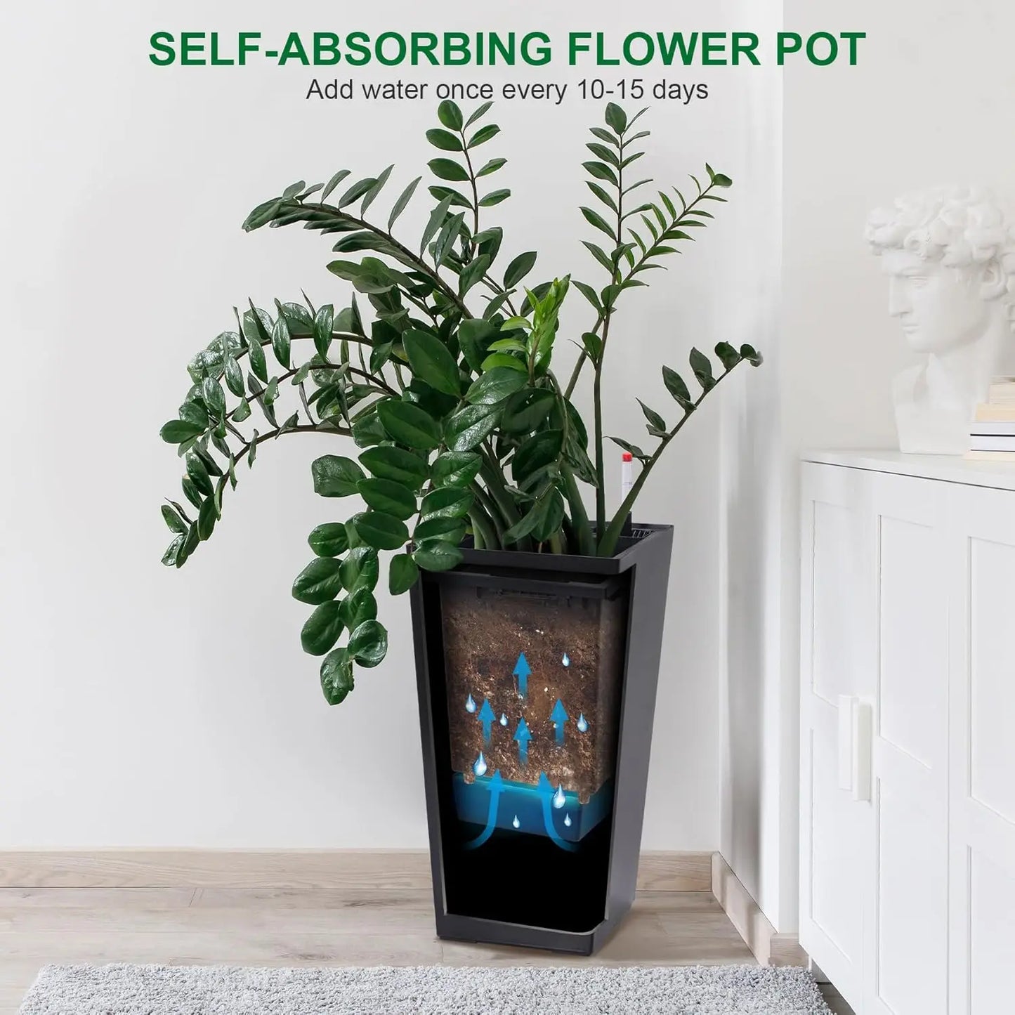 HobbyLane Indoor Outdoor Planter With Shelf Insert Pots