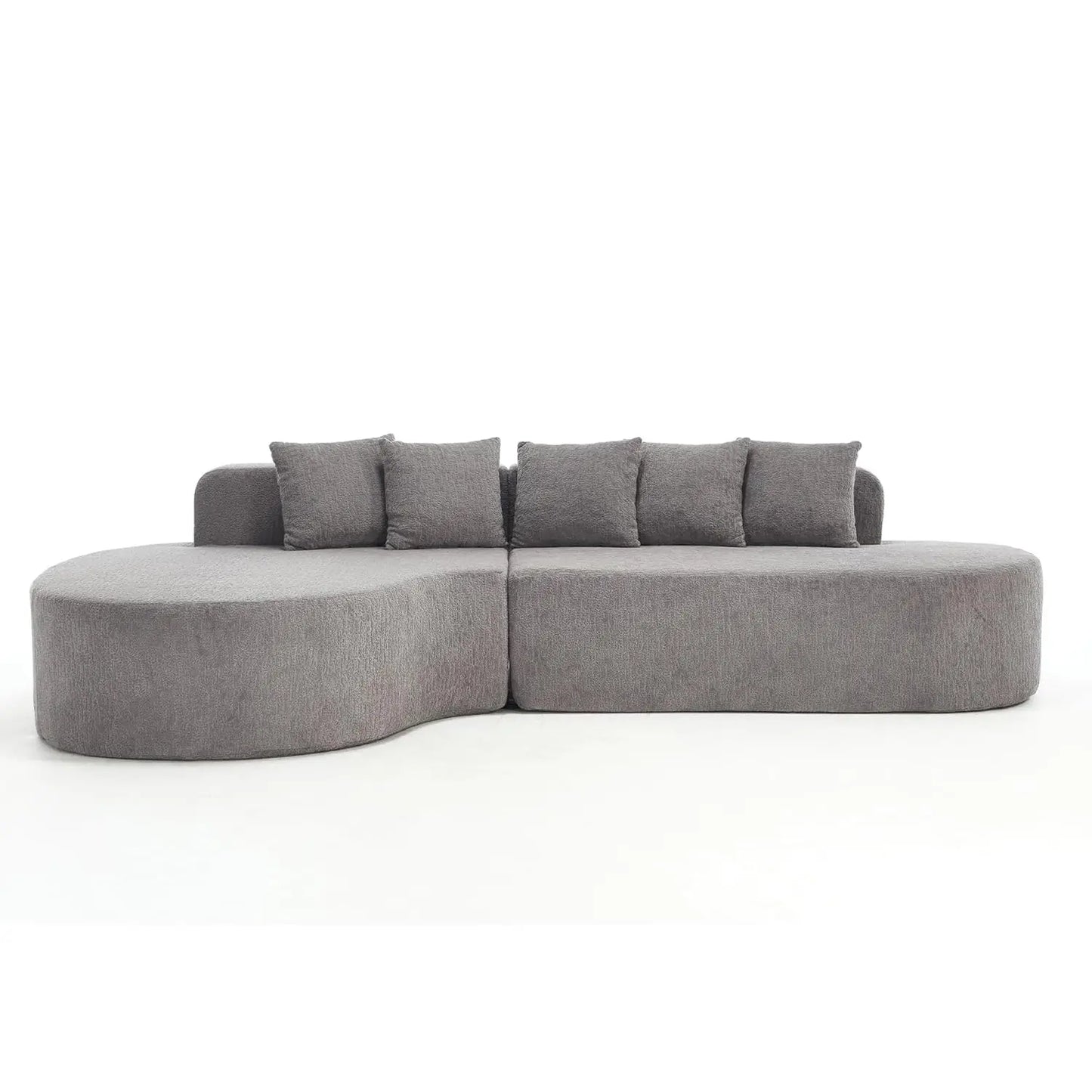 L Shaped Sectional Sofa Living Room Curved Modular Memory Foam 5 Pillows