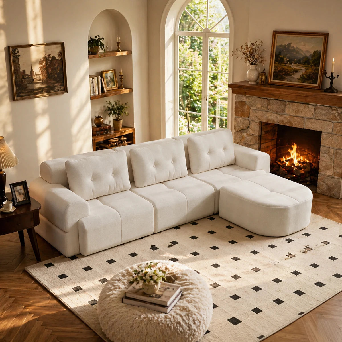 Multifunctional Convertible Modular Sectional Sofa With Chaise Lounge
