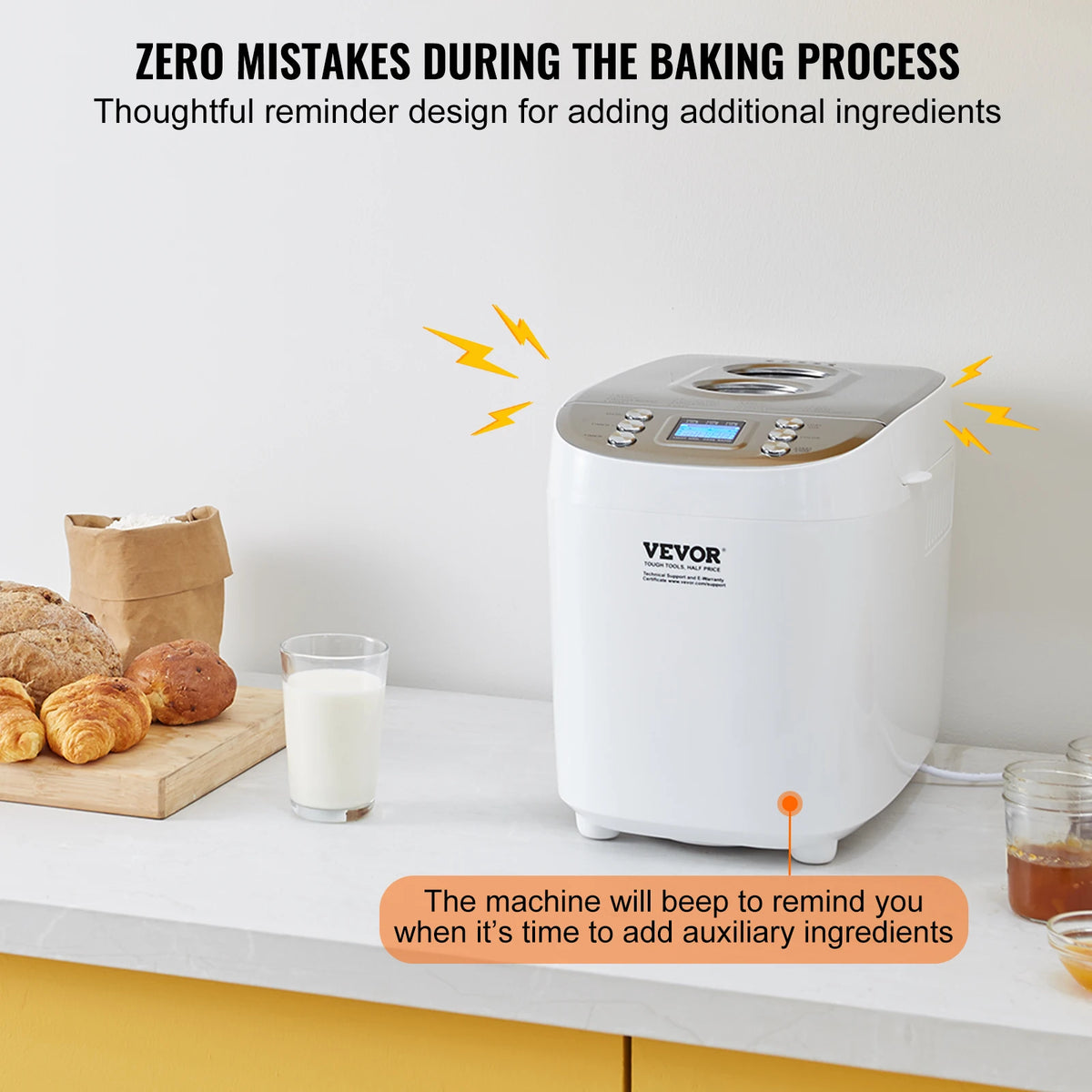 SucceBuy 15-in-1 Automatic Bread Maker With Gluten Free Setting