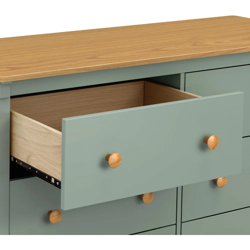 6-Drawer Dresser in Light Sage and Honey,  Gold Certified