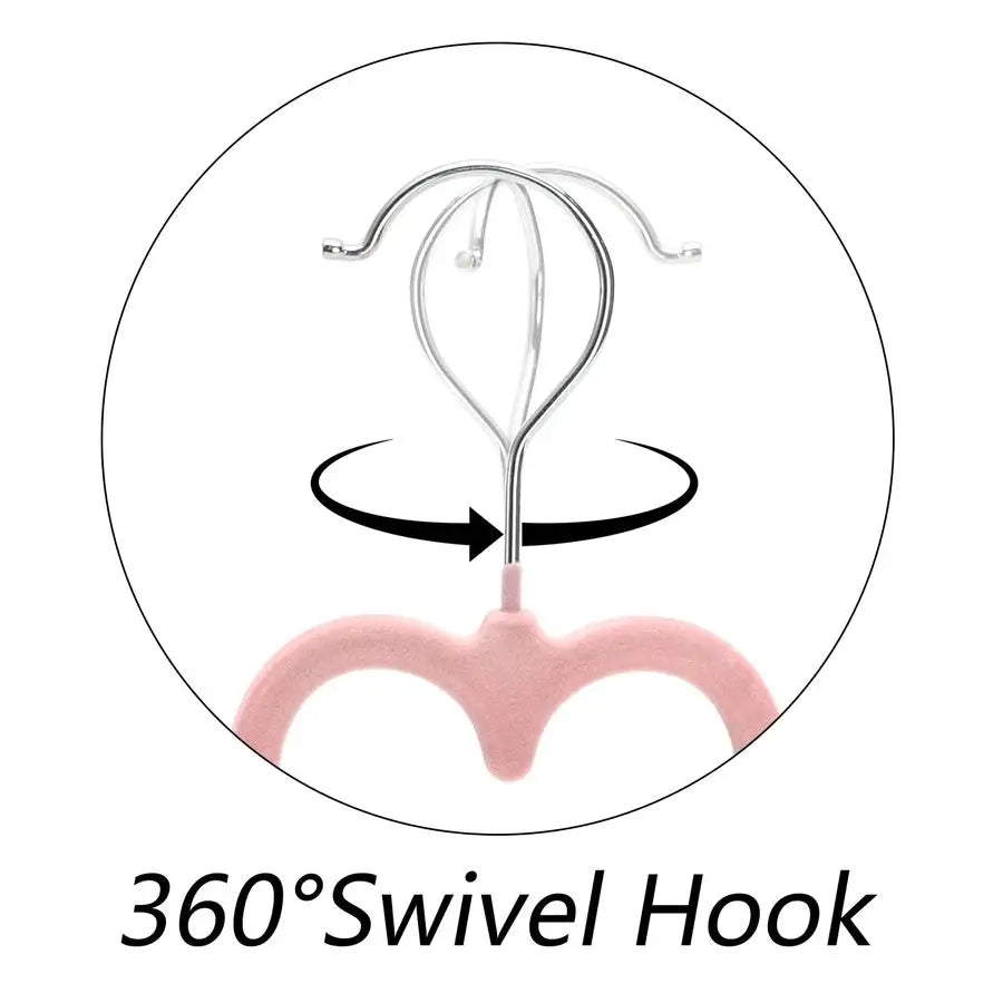 Non Slip Velvet Hangers With 360 Degree Hook 50 Pack