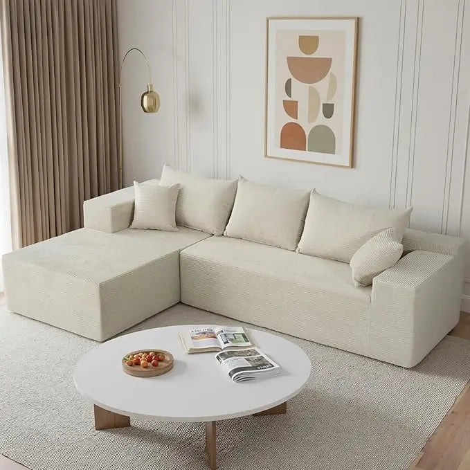 L Shaped Sectional Sofa With Chaise Modern Velvet Couch